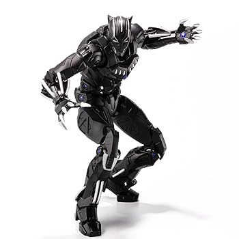 【中古】(未使用･未開封品)ファイティングアーマー ブラックパンサー ノンスケール ABS＆ダイキャスト製 塗装済み完成品 アクションフィギュア