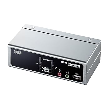 【中古】(非常に良い)サンワサプライ USB・PS/2コンソール両対応パソコン自動切替器(2:1) SW-KVM2HVCN