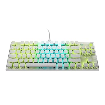 【中古】(非常に良い)ROCCAT USB-C VULCAN TKL Pro 英語配列 静音 リニア(オプティカル) テンキーレス ホワイト 【日本正規代理店品】