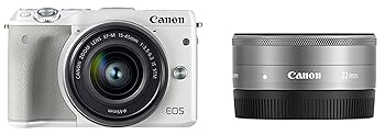 【中古】(非常に良い)Canon ミラーレス一眼カメラ EOS M3 ダブルレンズキット(ホワイト) EF-M15-45mm F3.5-6.3 IS STM EF-M22mm F2 STM 付属 EOSM3WH-WLK2