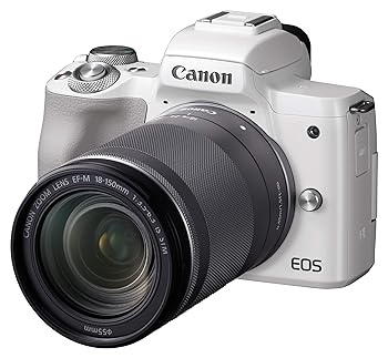 【中古】(非常に良い)Canon ミラーレス一眼カメラ EOS Kiss M 高倍率ズームキット ホワイト EOSKISSMWH-18150ISSTM|お取り寄せ本舗 KOBACO