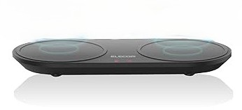 【中古】エレコム Qi規格対応ワイヤレス充電器/5W+5W/2台同時充電/卓上タイプ/ブラック
