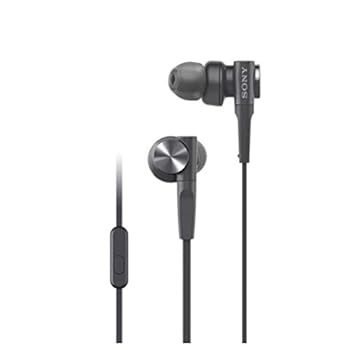 【中古】ソニー イヤホン 重低音モデル MDR-XB55AP : カナル型 リモコン・マイク付き ブラック MDR-XB55AP B
