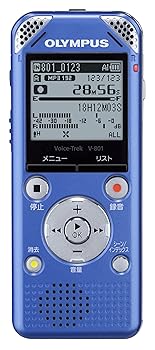 【中古】OLYMPUS ICレコーダー VoiceTrek 2GB MP3/WMA ステレオ録音 microSD対応 LBL ライトブルー V-801