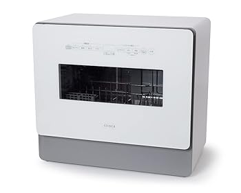 【中古】シロカ 2WAY食器洗い乾燥機[4～5人用/オートオープン機能/バケツ給水/食器36点/UV除菌/食洗機/工事不要/分岐水栓可/タイマー6段階設定/おまかセ