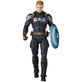 【中古】(非常に良い)MAFEX マフェックス No.202 CAPTAIN AMERICAキャプテン アメリカ Stealth Suit 全高約160mm ノンスケール 塗装済み アクションフィギュア