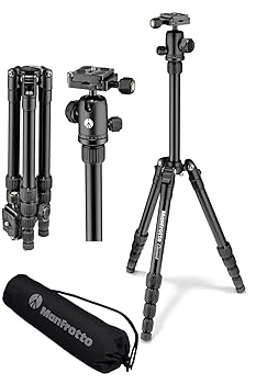 【中古】(非常に良い)マンフロット(Manfrotto) Elementトラベル三脚 スモール ブラック コンパクト 軽量 折り畳み式 キャリーケース付き ボール雲台搭載 耐荷重4kg 全