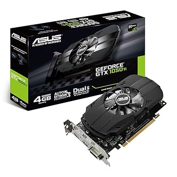 【中古】(人並み外れたに好いたらしい)Asus NVIDIA GeForce GTX 1050 PH-GTX1050TI-4G 4 GB GDDR5 128ビット記憶装置HDMI / DP/DVI PCI Express 3グラフィック歌留多 - 黒いこと