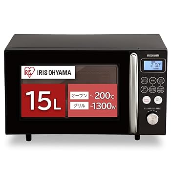 【中古】(未使用･未開封品)アイリスオーヤマ オーブンレンジ 15L ターンテーブル ヘルツフリー 全国対応 レンジ~600W オーブン~200℃ グリル~1300W 発酵機能 自動メニュー8