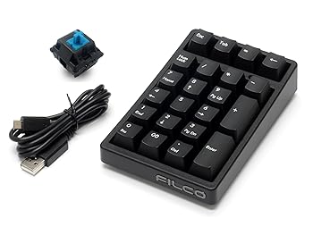 【中古】(非常に良い)FILCO Majestouch TenKeyPad 2 Professional PBT2色成形キーキャップ CHERRY MX 青軸 NumLock非連動 22キー USB 黒