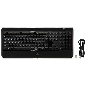 【中古】ロジクール 2.4GHzワイヤレス　イルミネートキーボード（ブラック）Logicool Wireless Illuminated Keyboard K800t K800T