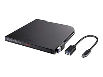 【中古】(未当てはめる･未開封品)BUFFALO BDXL相応う USB3.0用ポータブルブルーレイドライブ か細い印字機 黒いこと BRXL-PT6U3-BKD