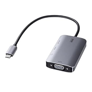 【中古】(人並み外れたに好いたらしい)サンワサプライ USB Type C-HDMI/VGA取り替えっこアダプター(4K/30サイクル/PD相応う) AD-ALCHV02 薄墨色