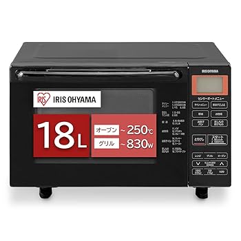 【中古】(非常に良い)アイリスオーヤマ オーブンレンジ 18L フラットテーブル ヘルツフリー 自動メニュー18種類 ブラック BLMO-F1801-B|お取り寄せ本舗 KOBACO