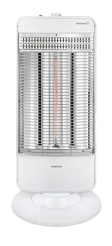 【中古】[山善] 速暖カーボンヒーター+遠赤外線シーズヒーター搭載 ツインヒートプラス (1200W/900W/300W 3段階切替) 自動首振り機能付 ホワイト DBC-L12