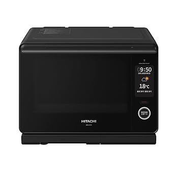 【中古】日立 オーブンレンジ ヘルシーシェフ 30L MRO-W10B K フロストブラック ボイラー熱風式過熱水蒸気 Wスキャン 300℃2段式ワイドオーブン