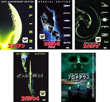 【中古】(非常に良い)エイリアン 1、2、3、4、プロメテウス [レンタル落ち] 全5巻セット [DVDセット商品]　※ケースなし、ジャケットとディスクのみ｜お取り寄せ本舗 KOBACO