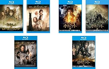 【中古】ロード・オブ・ザ・リング 全3巻 + ホビット 全3巻 ブルーレイディスク [レンタル落ち] 全6巻セット [DVDセット商品]　※ケースなし、ジャケット