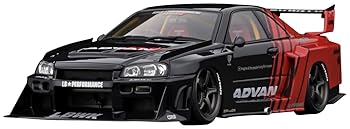 【中古】(人並み外れたに好いたらしい)ignition model 1/18 LB-ER34 Super Silhouette SKYLINE Black/Red 切り上げる品 IG2703