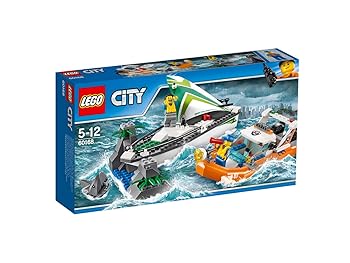 【中古】(レゴ) LEGO シティ 60168レーシングヨットとレスキュー短艇 精神的な統合手あそび 本当に水に浮く短艇付き添い人商いもの認知的内容：岸べ差し固める隊レスキュー短艇、レーシングヨット