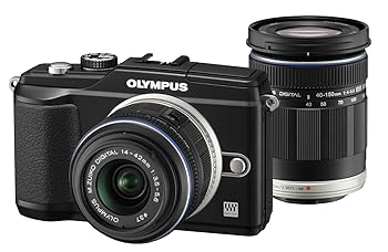 【中古】(人並み外れたに好いたらしい)OLYMPUS 鏡鑑受け答え一眼 E-PL2 ダブルズームキット 黒いこと E-PL2 TLKIT BLK