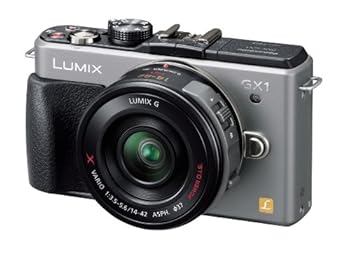 【中古】パナソニック 鏡鑑受け答え一眼写真機 ルミックス GX1 水晶体一揃いの道具 電動望遠レンズ嘱する ブレードシルバー DMC-GX1X-S