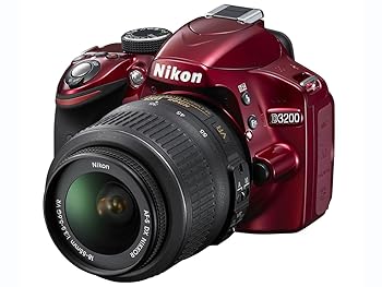 【中古】(未当て嵌める･未開封品)Nikon デジタル一眼二眼レフ写真機 D3200 水晶体一揃いの道具 AF-S DX NIKKOR 18-55粍 f/3.5-5.6G VR嘱する 赤いこと D3200LKRD
