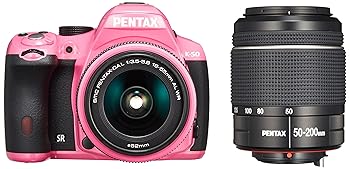【中古】RICOH デジタル一眼二眼レフ PENTAX K-50 DAL18-55mmWR・DAL50-200mmWRダブルズームキット さくら色 K-50 WZOOM KIT PINK 10995