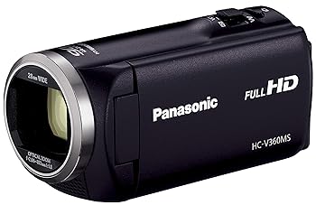 【中古】(未当てはめる･未開封品)パナソニック 固定ディスクテレビカメラ V360MS 16GB 高倍率90倍望遠レンズ 黒いこと HC-V360MS-K