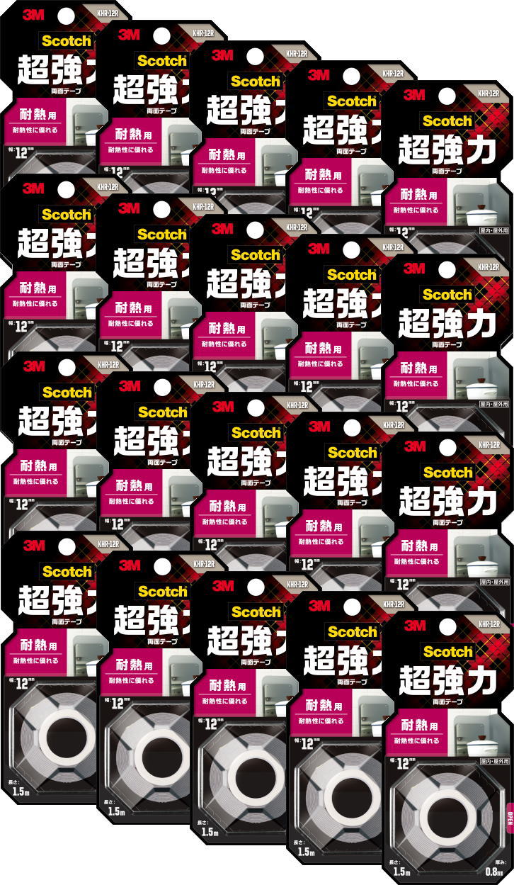 3M スコッチウイスキー 超豪然たる両面磁気テープ 耐熱用 KHR-12R 小袋20巻入り口・入口