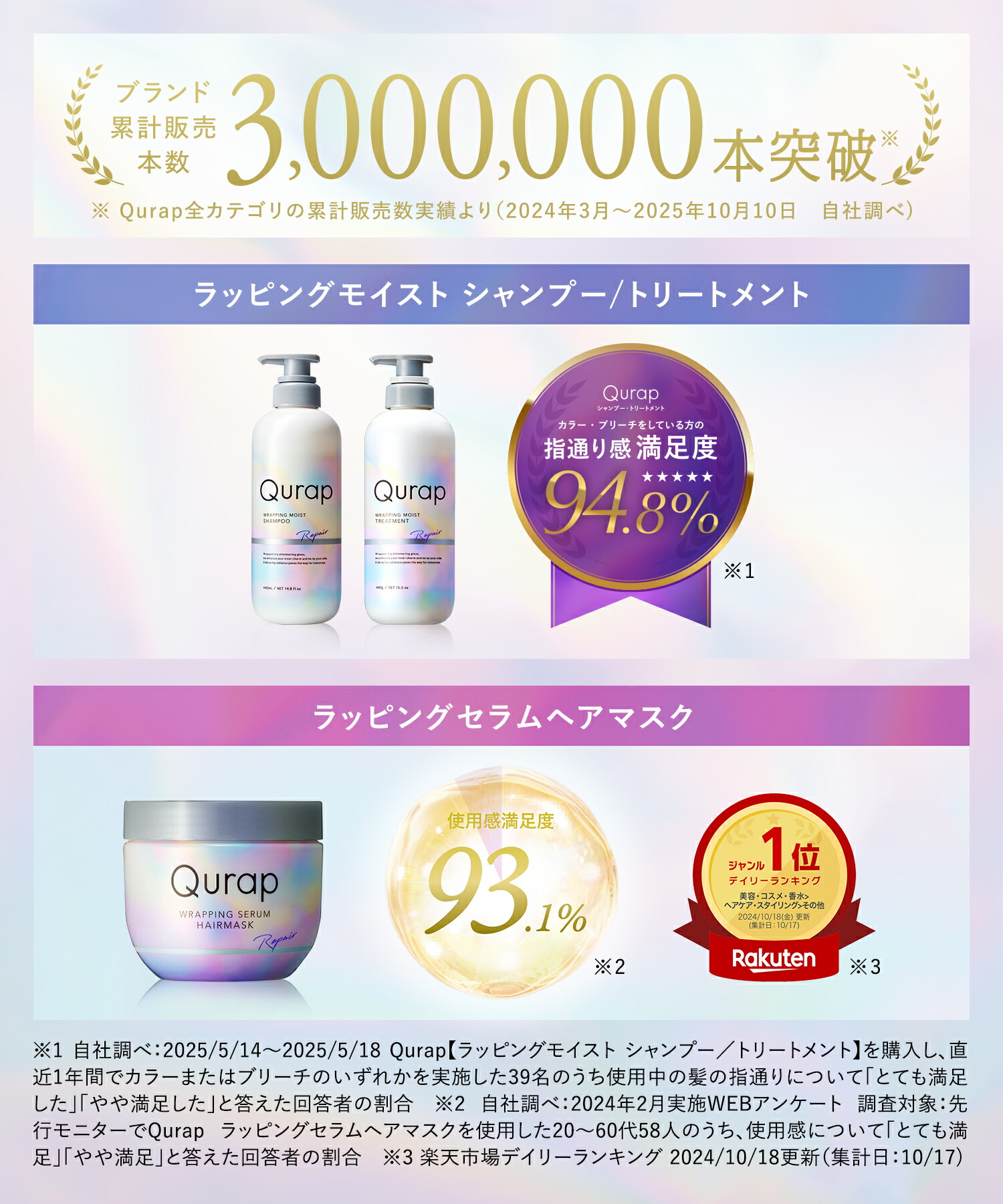 Qurap シャンプー トリートメント/ヘアマスクセット 】一部ゆう
