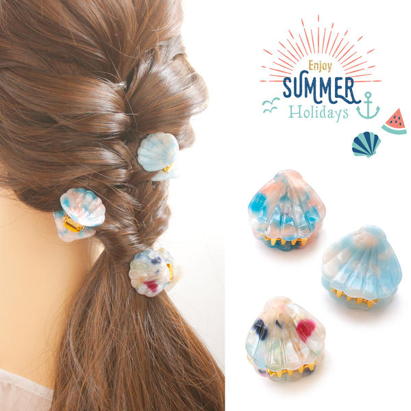 楽天市場 ２個セット 貝殻 ミニ ヘアクリップ 夏 雑貨 ヘアアクセサリー バンスクリップ シェル 海 可愛い カラフル セルロース 髪留め オフィス カジュアル アニマル お呼ばれ 結婚式 ウェディング ギフト プレゼント 子供 大人 神戸ミニアチュール