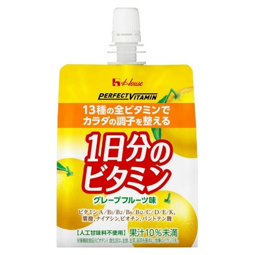 【送料無料】ハウスウェルネスフーズ株式会社 PERFECT VITAMIN 1日分のビタミンゼリー グレープフルーツ味 180ml×24個 【RCP】