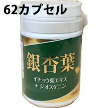 八ツ目製薬株式会社　銀杏葉　62カプセル入＜2カプセルにイチョウ葉エキス240mg+山芋1kg分のジオスゲニン含有＞【RCP】【北海道・沖縄は別途送料必要】｜美と健康・くすり 神戸免疫研究所