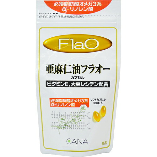 【本日ポイント5倍相当】【送料無料】【お任せおまけ付き♪】キャナ株式会社 CANA 亜麻仁油 フラオー カプセル 180粒×3袋セット(アマニユ)【RCP】【△】