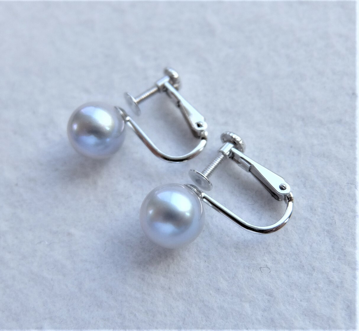 アコヤ真珠 パール ネックレス 8.0mm 38g イヤリング K14WG 楽天市場】あこや真珠 イヤリング 8.0-8.5mm K14WG グレー パール 冠婚