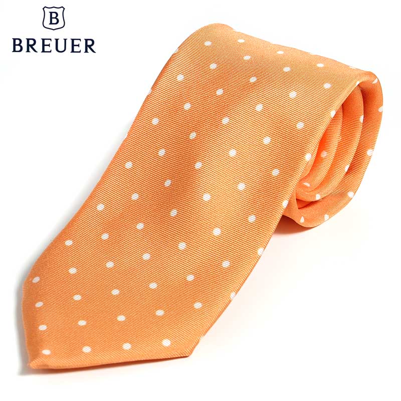 み様売約済　美品　ブリューワ　BREUER オレンジ　ストライプ　ネクタイ BREUER - 【新品】ブリューワー BREUER シルク ストライプ柄