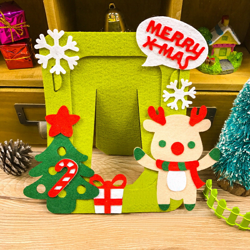 今年の新作から定番まで 送料無料 フォトフレーム 写真立て 手作り 小物 製作小物 立て掛け キット 製作キット クリスマス 冬 サンタ トナカイ 熊 鹿 クリスマスツリー フェルト Whitesforracialequity Org