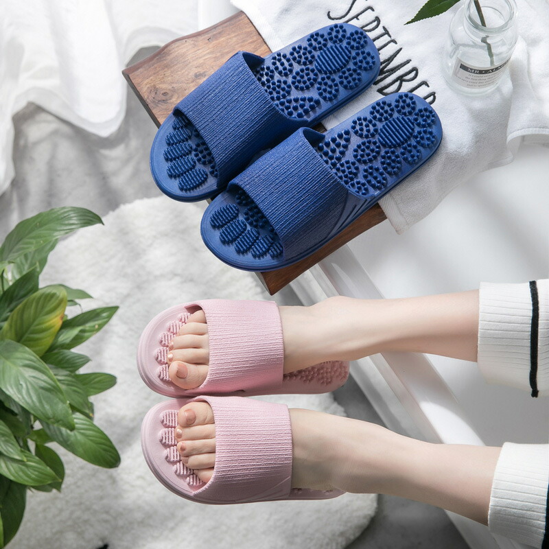 送料無料 健康サンダル つっかけ フラット メンズ ぺたんこ レディース ツボ押し ルームシューズ 健康スリッパ お風呂場用