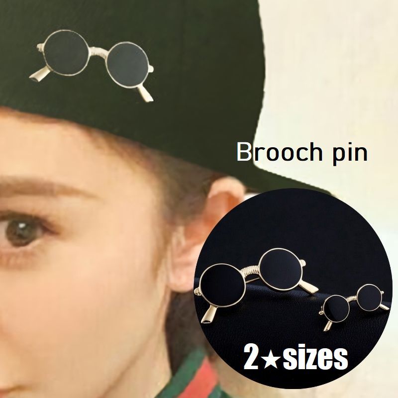 送料無料 ブローチ ピン アクセサリー ユニセックス ワンポイント 40mm 小さい 眼鏡 めがね ブラウス シャツ キャップ おしゃれ 可愛い 個性的 プレゼント ギフト