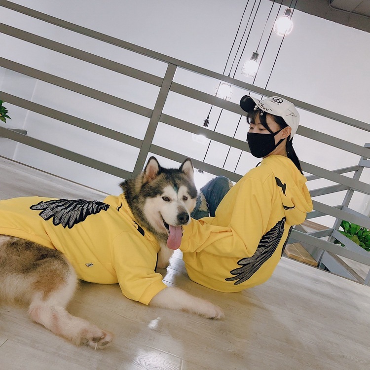 送料無料 ドッグウエア 大型犬 パーカー 天使の羽根 ペアルック 翼 中型犬 犬服 ペットウェア 飼い主とお揃い