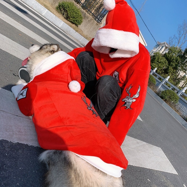 ドッグウェア ペットウェア 犬服 プルオーバー サンタ服 コスプレ 大型犬 中型犬 犬の服 ペット用品 パーカー クリスマス