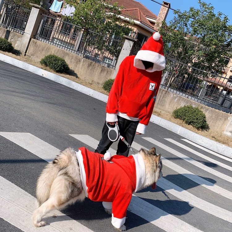 ドッグウェア ペットウェア 犬服 プルオーバー サンタ服 コスプレ 大型犬 中型犬 犬の服 ペット用品 パーカー クリスマス