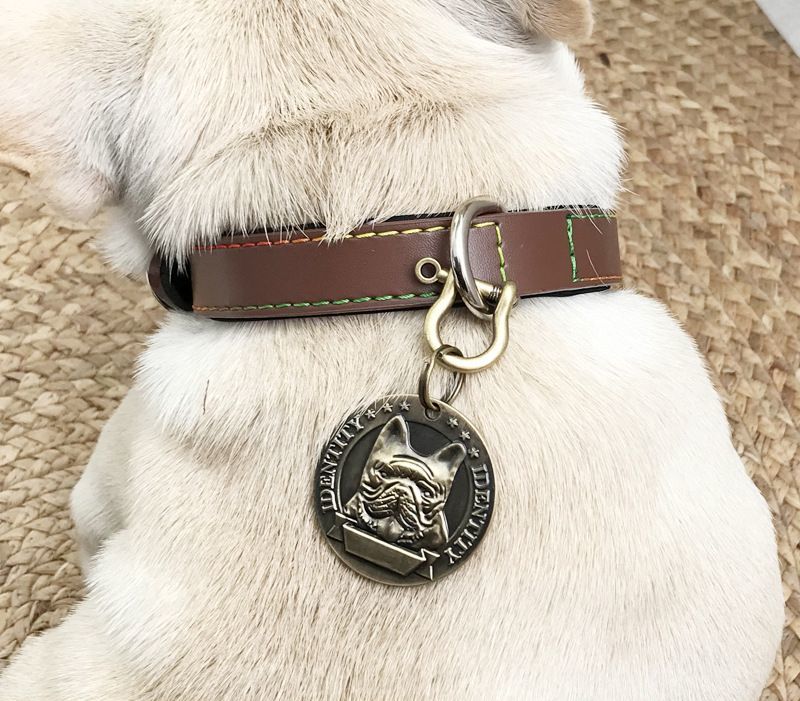 送料無料 ペット用ペンダントトップ アクセサリー 揺れる 犬 ペット用品 着脱簡単 ドッグタグ カラビナ メダル ホルダー 首飾り 猫