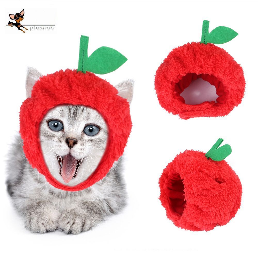 楽天市場】送料無料 ペット用帽子 猫 小型犬 かぶり物 リンゴ コスプレ