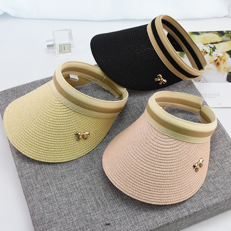 送料無料 サンバイザー おしゃれ お出かけ かわいい チャーム ライン入り リボン レディース 上品 女性 帽子 日焼け対策 紫外線対策 女の子向けプレゼント集結 レディース