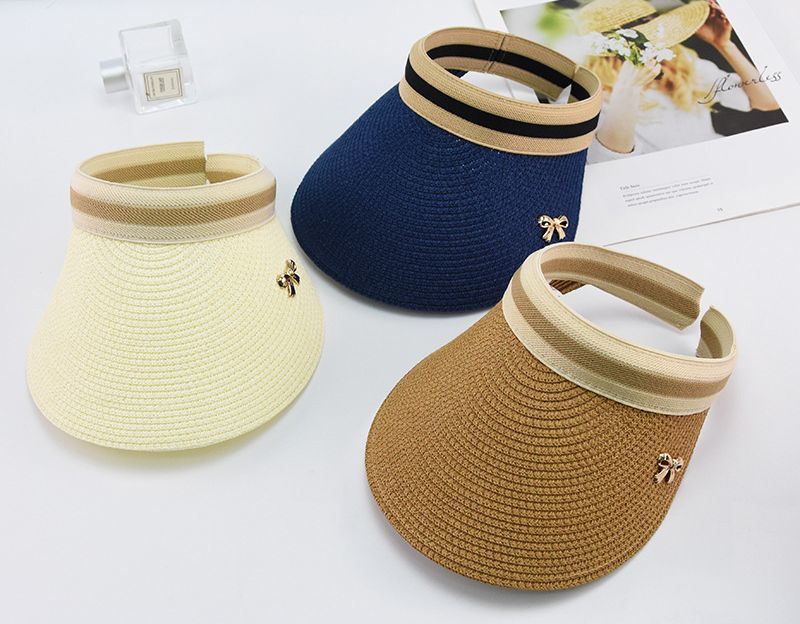 送料無料 サンバイザー おしゃれ お出かけ かわいい チャーム ライン入り リボン レディース 上品 女性 帽子 日焼け対策 紫外線対策 女の子向けプレゼント集結 レディース