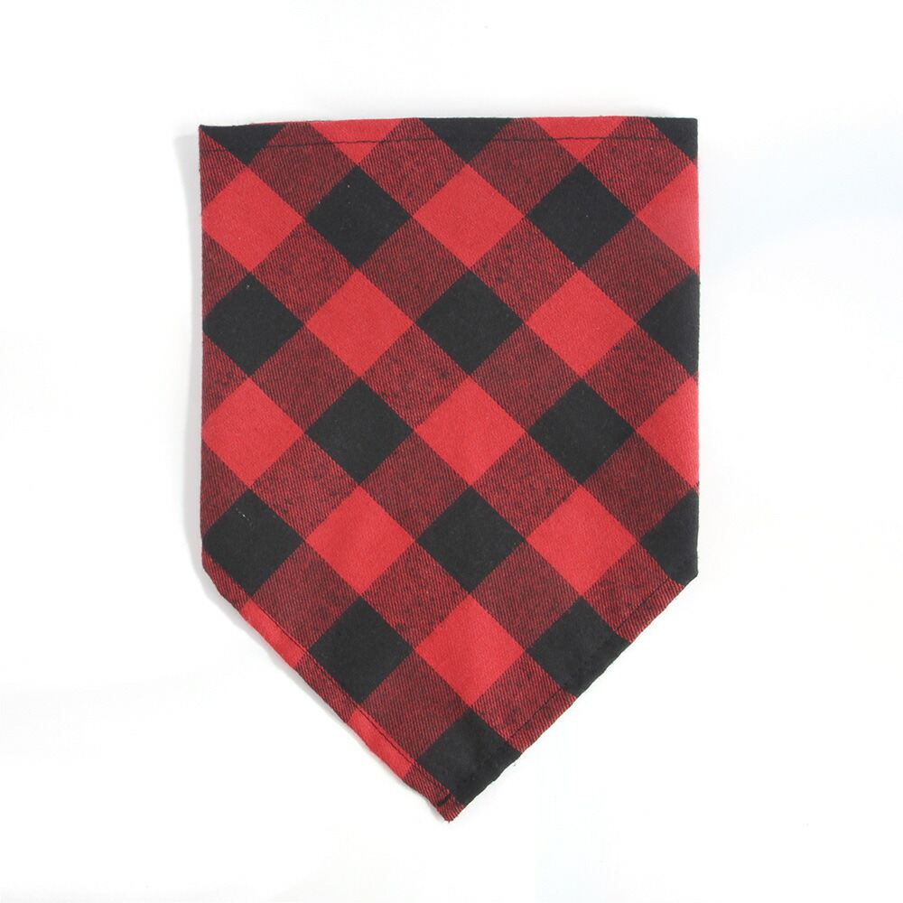 送料無料 ペット用バンダナ スカーフ 犬用 チェック柄 大きめ 首飾り よだれかけ スタイ ペット用品