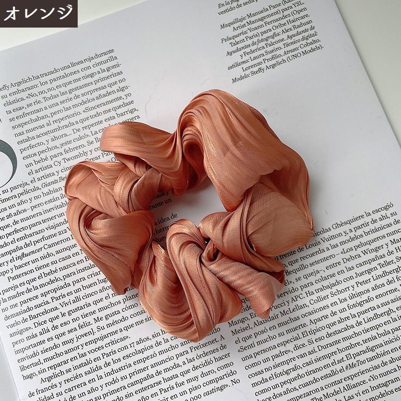 送料無料シュシュレディースヘアアクセサリーヘアゴム髪飾り髪留めサテン調ヘアアレンジシンプルかわいい上品大人可愛いおしゃれフェミニン通勤オフィス女性用婦人用ファッション小物