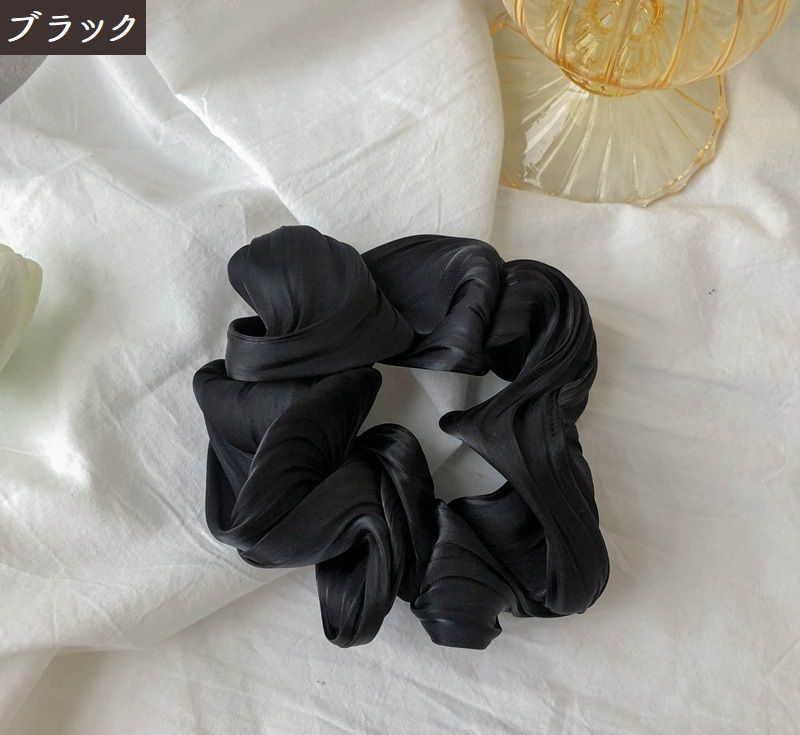 送料無料シュシュレディースヘアアクセサリーヘアゴム髪飾り髪留めサテン調ヘアアレンジシンプルかわいい上品大人可愛いおしゃれフェミニン通勤オフィス女性用婦人用ファッション小物